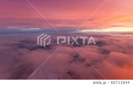 sunset viewed from an airplane 60711644