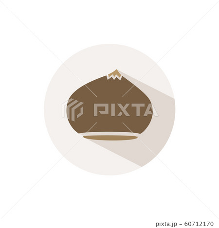 Chesnut. Icon with shadow on a beige circle 60712170