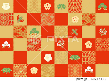 チェック和柄パターン チェック和柄パターン 60714159