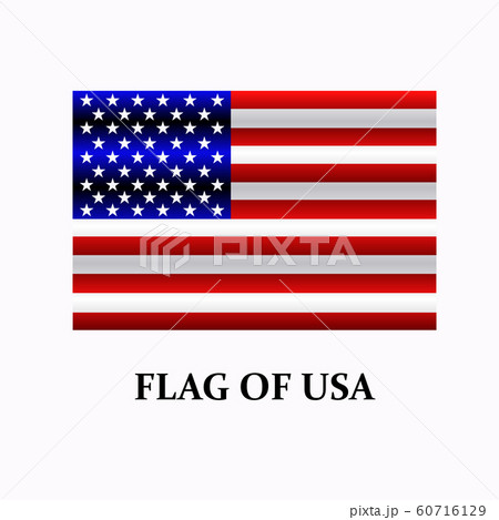 Bright banner with flag of USA. Made in USA button. 60716129