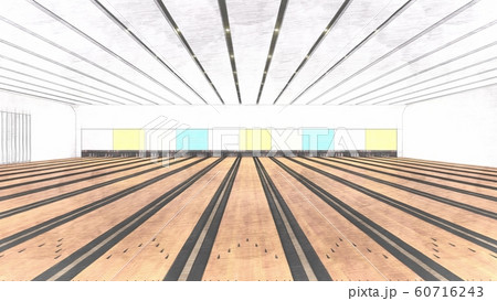 ボウリング場　人なし イラスト87 60716243