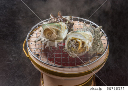 さざえ料理 Grilled Turban Shell Japanese Foodの写真素材