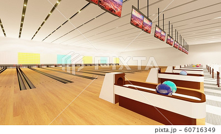ボウリング場 人なし イラスト68 ボウリング場 人なし イラスト68 60716349