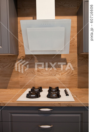 Modern kitchen and glass ceramic built-in gas oven 60716606