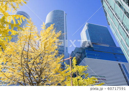 名古屋都市風景　名古屋駅前 　銀杏並木 JRセントラルタワーズ JRゲートタワー 60717591