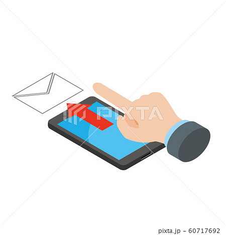 メール 送信 スマホ スマートフォン 仕事のイラスト素材