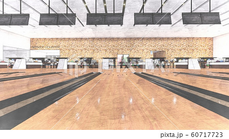 ボウリング場　人なし イラスト2-83 60717723