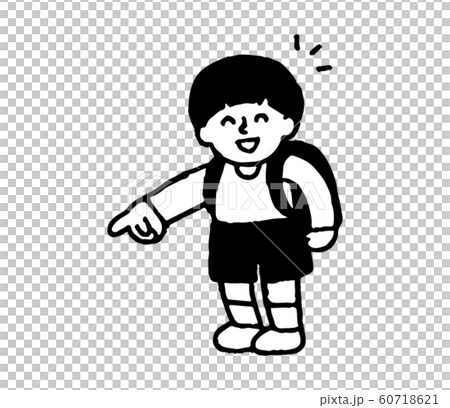 下を指さす男の子(シンプル) 下を指さす男の子(シンプル) 60718621