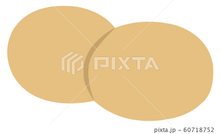 2個のだいず(大豆)を正面に並べた主線なしイラスト 2個のだいず(大豆)を正面に並べた主線なしイラスト 60718752