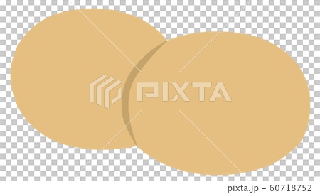 2個のだいず(大豆)を正面に並べた主線なしイラスト 2個のだいず(大豆)を正面に並べた主線なしイラスト 60718752