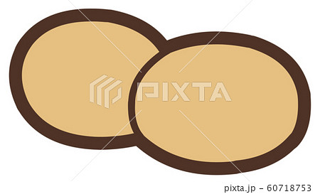 2個のだいず(大豆)を正面に並べたイラスト 2個のだいず(大豆)を正面に並べたイラスト 60718753