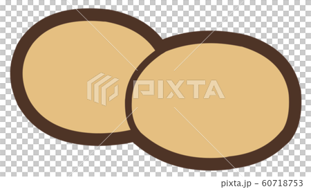 2個のだいず(大豆)を正面に並べたイラスト 2個のだいず(大豆)を正面に並べたイラスト 60718753