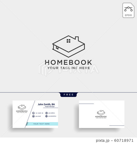 city book, or home book line art logo template city book, or home book line art logo template 60718971
