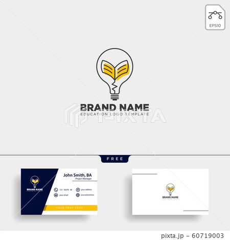 Light bulb learning line logo template vector 60719003