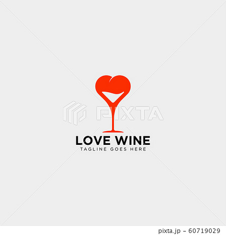 love wine glass logo template vector illustration 60719029