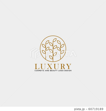 Beauty Cosmetic Line Art Logo Template Vectorのイラスト素材