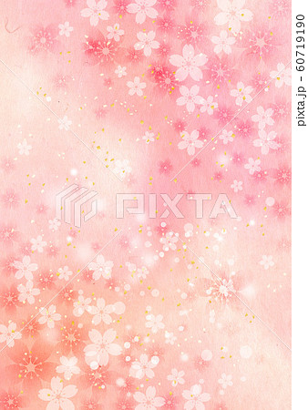 桜 淡いピンク和紙 縦背景のイラスト素材