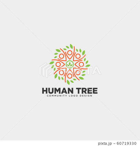 human tree leaf community logo template vector 60719330