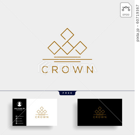 Crown Elegant Line Logo Template Vectorのイラスト素材
