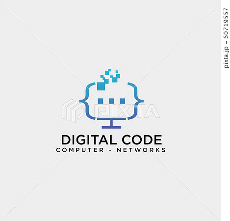 code programming monitor simple logo template 60719557