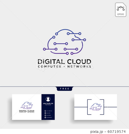 cloud digital technology line logo template vector cloud digital technology line logo template vector 60719574