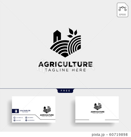 agriculture eco green line art logo template icon 60719898