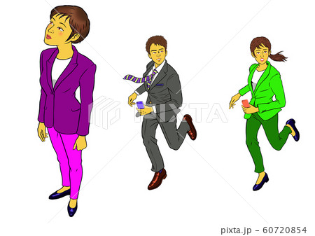 行動力のある新入社員男女3セット 行動力のある新入社員男女3セット 60720854
