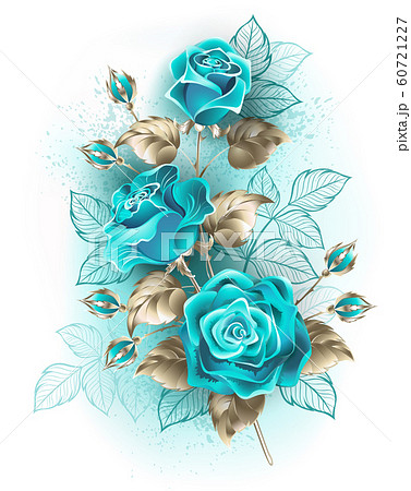 Bouquet of turquoise roses 60721227