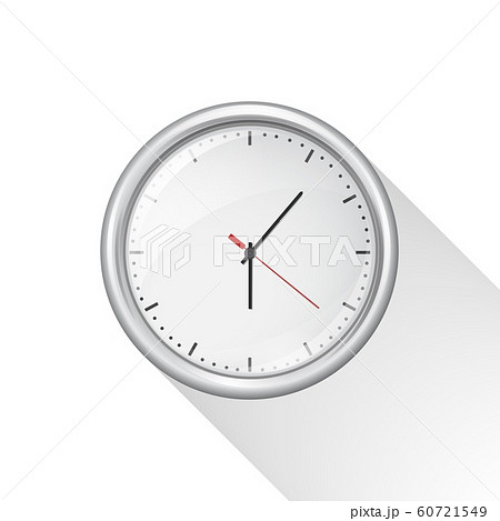 Round wall clock with white body isolated Round wall clock with white body isolated 60721549