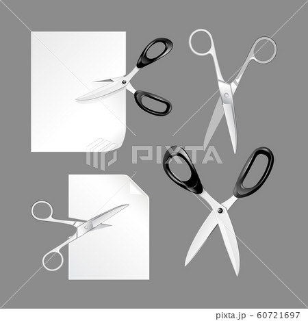 scissors cut paper. scissors isolated on white background 60721697