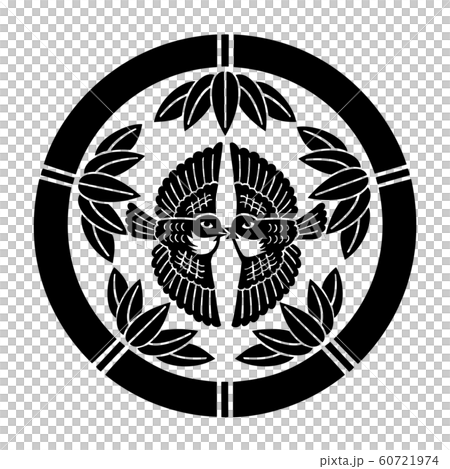 上杉氏　竹輪笹に対雀 60721974