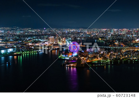 大阪 夜景 さきしまコスモタワー(大阪府咲洲庁舎)から 大阪 夜景 さきしまコスモタワー(大阪府咲洲庁舎)から 60723148