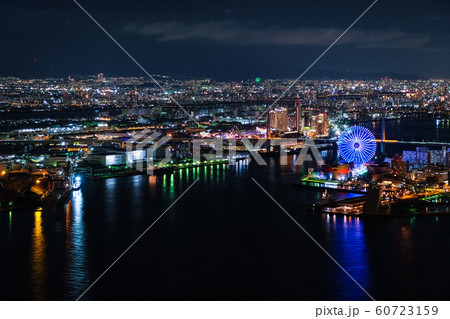 大阪 夜景 さきしまコスモタワー(大阪府咲洲庁舎)から 大阪 夜景 さきしまコスモタワー(大阪府咲洲庁舎)から 60723159