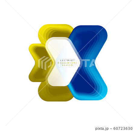Vector arrow geometric banner created with blend color shapes effects. Trendy simple button, icon or business branding logo template, minimal style. Illustration For Wallpaper, Banner, Background 60723630