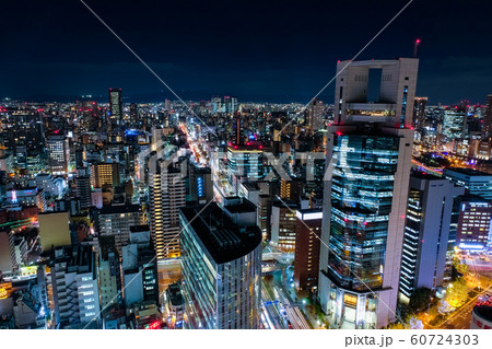 大阪 梅田 夜景 大阪駅前第3ビルから 大阪 梅田 夜景 大阪駅前第3ビルから 60724303