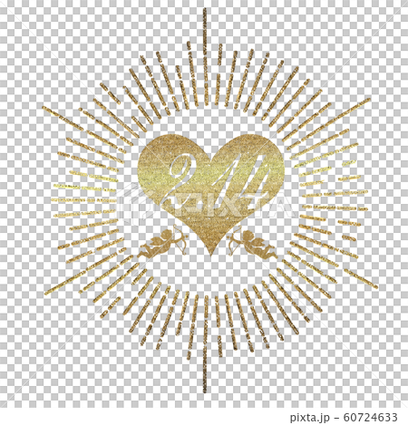 手繪的情人節快樂徽標標誌（金色）| Pinkoi 60724633