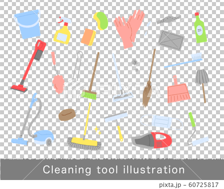 Cleaning tool illustration set Cleaning tool illustration set 60725817