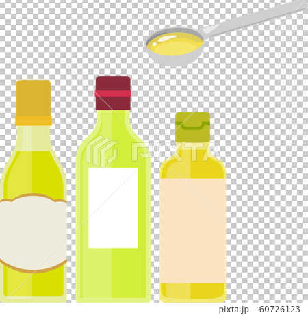 ビン入りの食用油とスプーン	 60726123