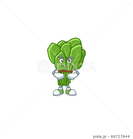 Spinach mascot cartoon character style with Smirking face 60727644
