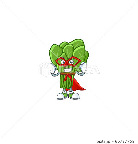 A cartoon of spinach with Super hero costume 60727758