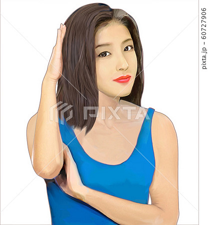 躊躇する美人女性のイラスト素材