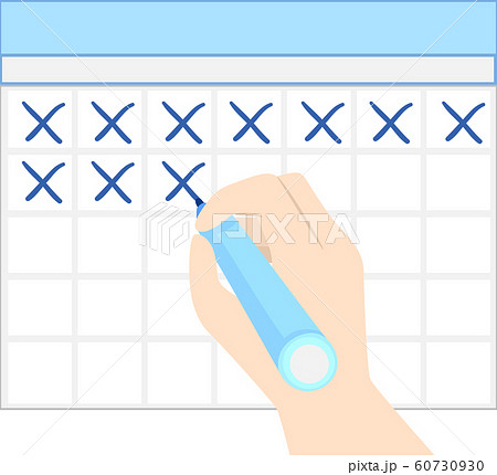 Hand Calendar Mark X Illustration Hand Calendar Mark X Illustration 60730930