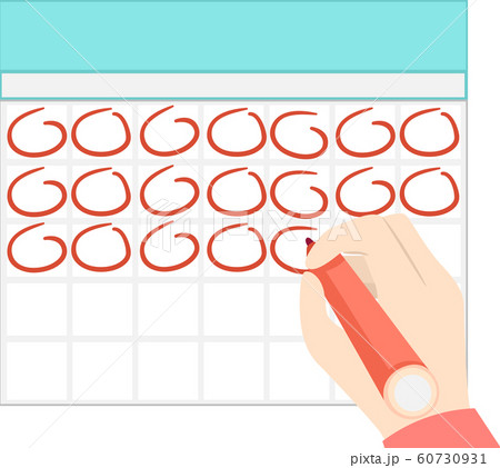 Hand Calendar Mark Circles Illustration 60730931