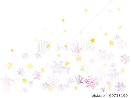 雪と星の背景 水彩 ピンクのイラスト素材