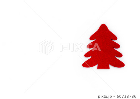 New Year and Christmas composition. Chrismas tree on white background. Top view, flat lay, copy 60733736