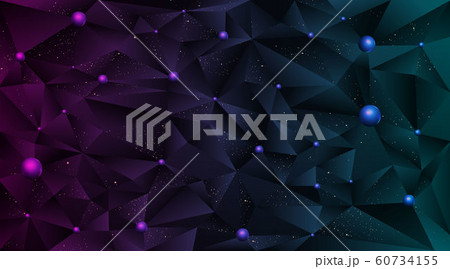 Low poly elegant triangles  background with golden 60734155