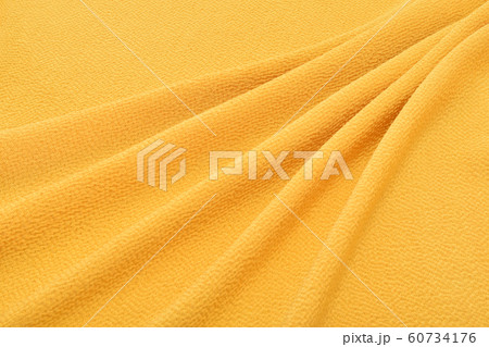 シルク、布地、ドレープ、イメージ、黄色、 60734176