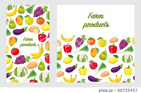 flyers with fruits and vegetables 60735457