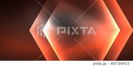 Neon color hexagon shapes, lines on black background. Modern template for web backdrop design. Abstract geometric frame Neon color hexagon shapes, lines on black background. Modern template for web backdrop design. Abstract geometric frame 60736455