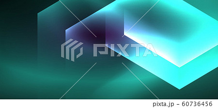 Shiny hexagon neon template. Futuristic digital technology concept. Vector abstract graphic design. 60736456